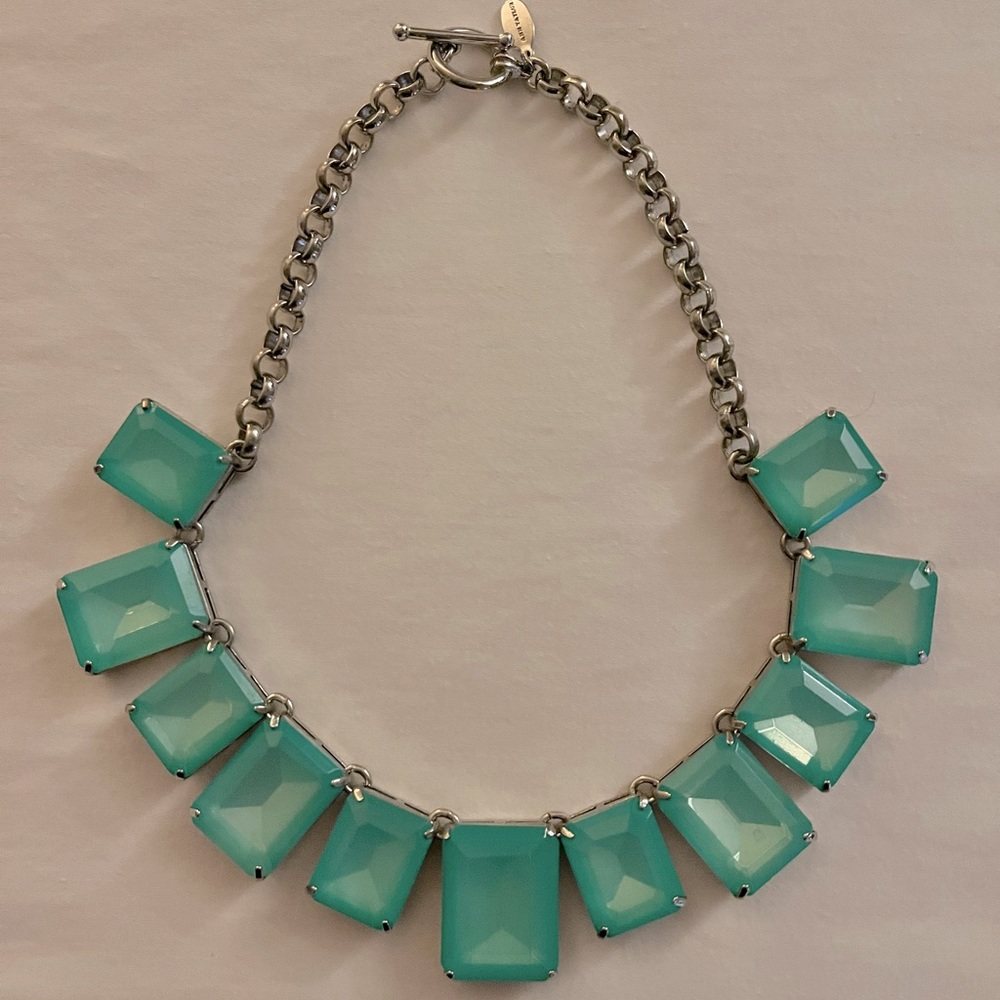 Ann Taylor Blue Glass Statement Necklace